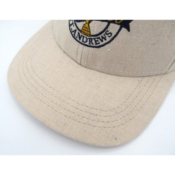 Vintage 2000 British Open Golf Hat St Andrews Beige Strapback USA Made NOS - Picture 8 of 13